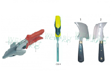 Ножницы и кусачки для уплотнительной резинки (уплотнителя), нож серповидный Дон Карлос (Don Carlos), стамески
