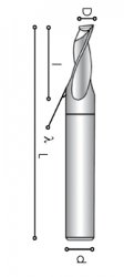 Фреза концевая однозубая однозаходная по алюминию и ПВХ Carmon ALL158